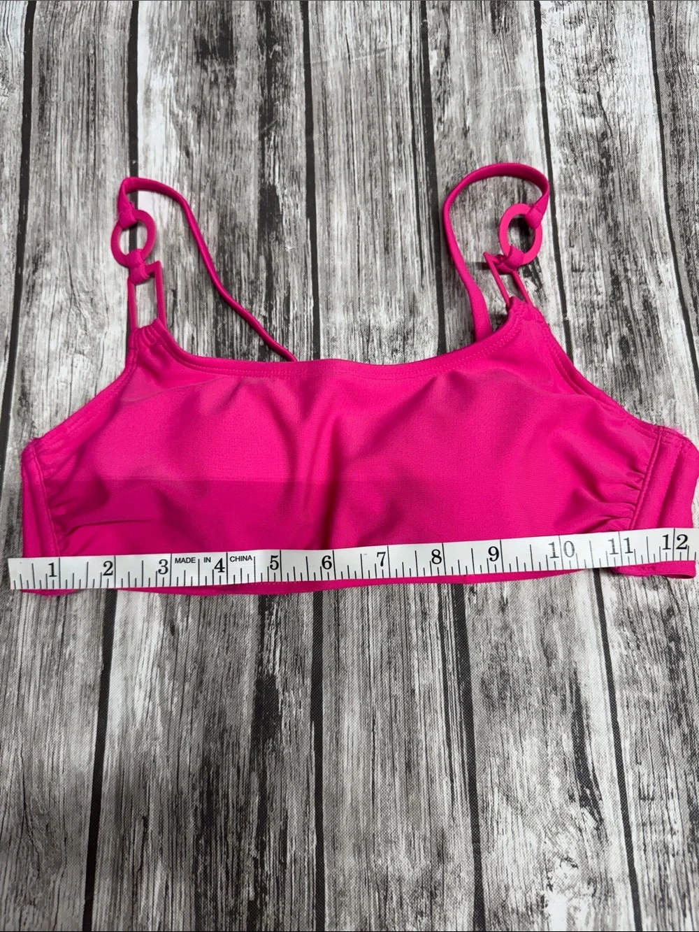 Shade & Shore Women's Hot Pink Swim Top with Ring-Strap Detail